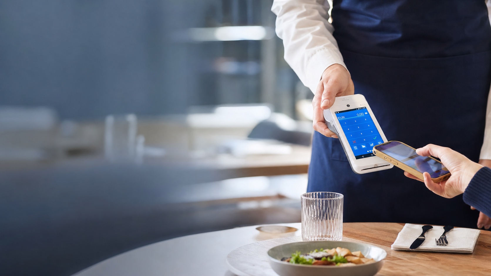 Mobiles Kartenterminal im Einsatz für Cafés und Imbisse