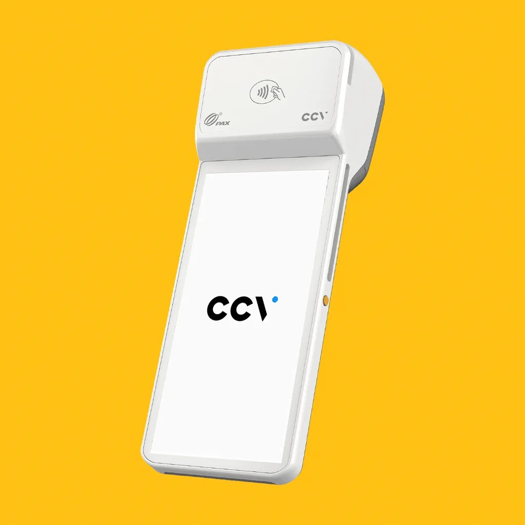 CCV Plus Mobile A960 mit Kontaktlos-Feld am Gerätekopf